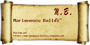 Marienescu Balló névjegykártya